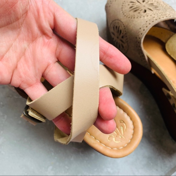 Anthropologie Liendo Leather Wedge Sandals Size 6 - Picture 8 of 11